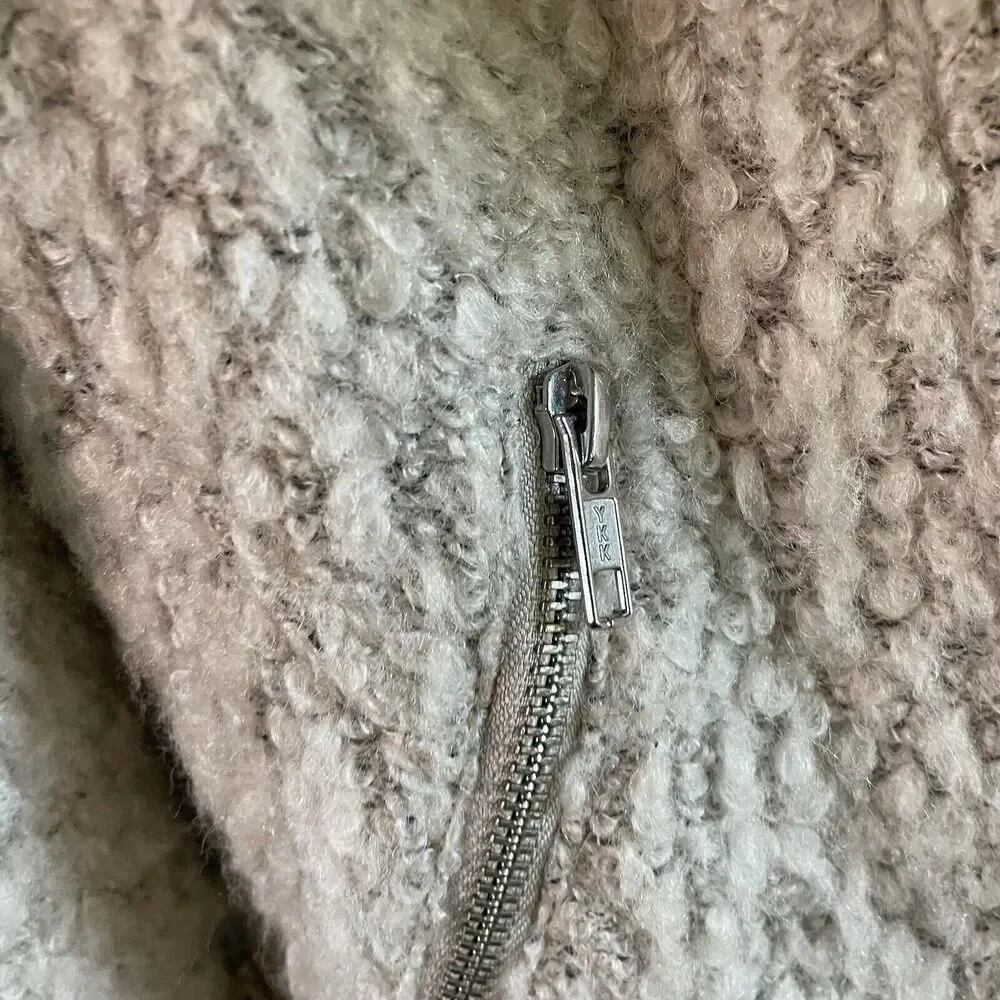 Anthropologie Elevenses Northland  Moto Jacket Womens XS Beige Boucle Knit - Picture 4 of 11